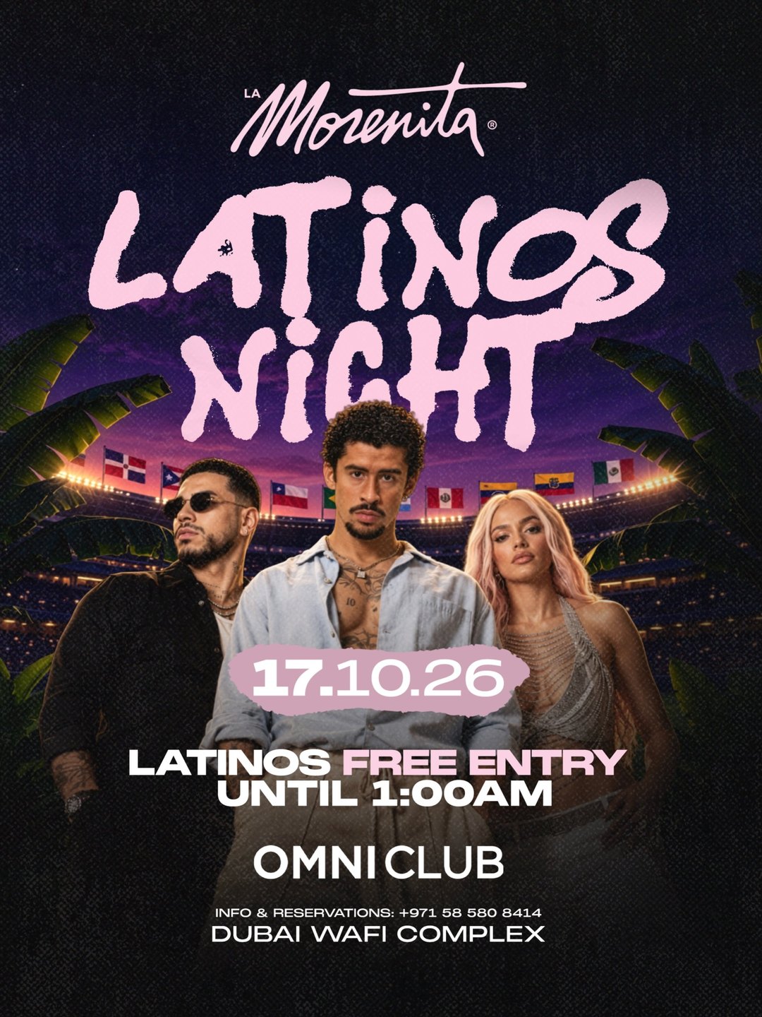 LATINOS NIGHT · Sat 17 Oct 2026 · OMNI Dubai · 11 PM–4 AM